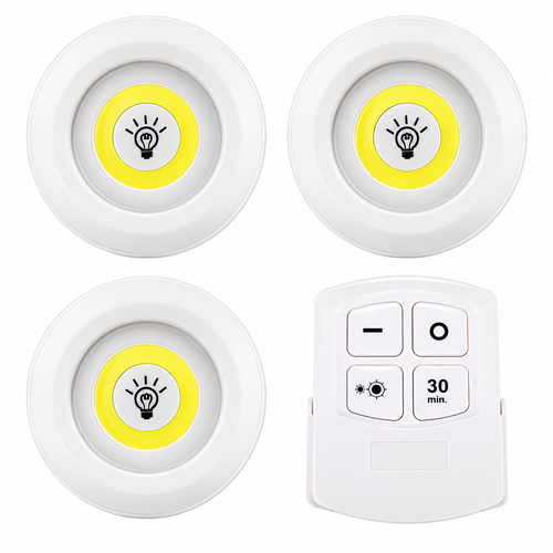 چراغ زیر کابینتی ریموت دار اورجینال 3in1 بسته 3 عددی